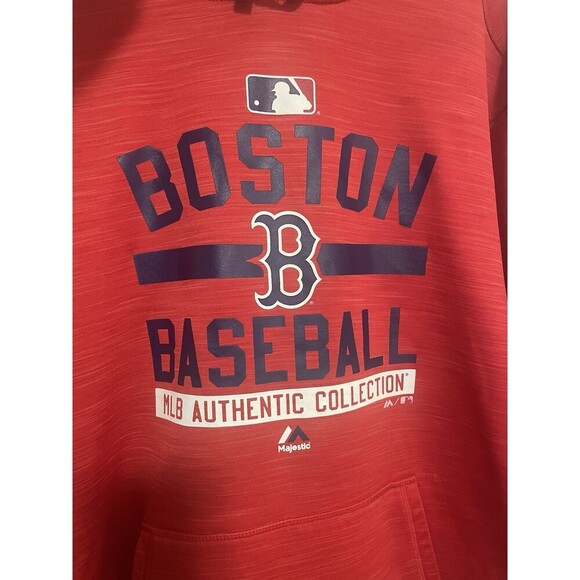 Boston Red Sox Majestic Field Therma Base Hoodie Hooded Sweatshirt Men’s Large - Picture 3 of 12